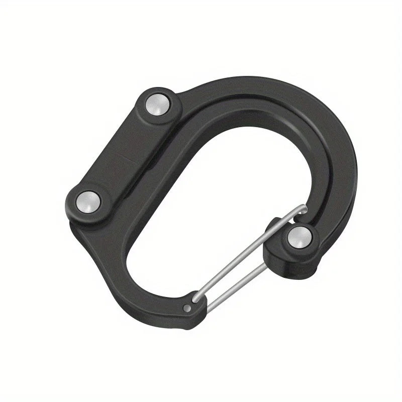Hybrid Gear Clip Carabiner Rotating Hook Clip Non-Locking Strong Clips For Camping Fishing Hiking Travel Backpack Out Qme Black