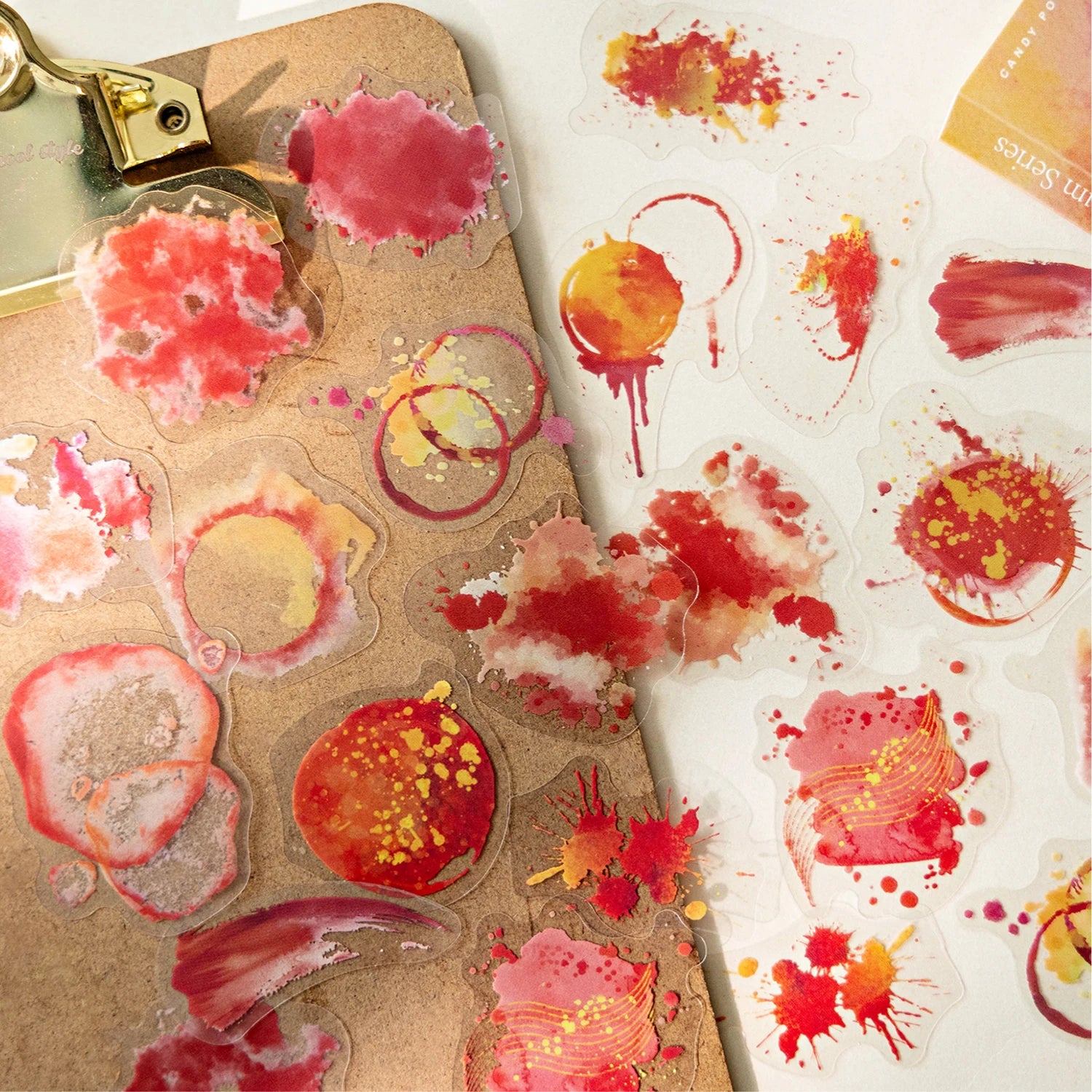 30Sheets/bag PET Sticker Bag Watercolor Blending Sticker Hand Account Collage Material For Greeting Card Notebooks Decoration Qme