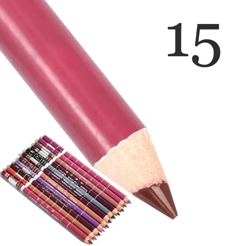 28Color Antifouling Lip Liner Professional Lipstick Pen Precise Waterproof Lip Outline Pencil Lip Makeup Lasting Eyeliner Creamy Qme 15