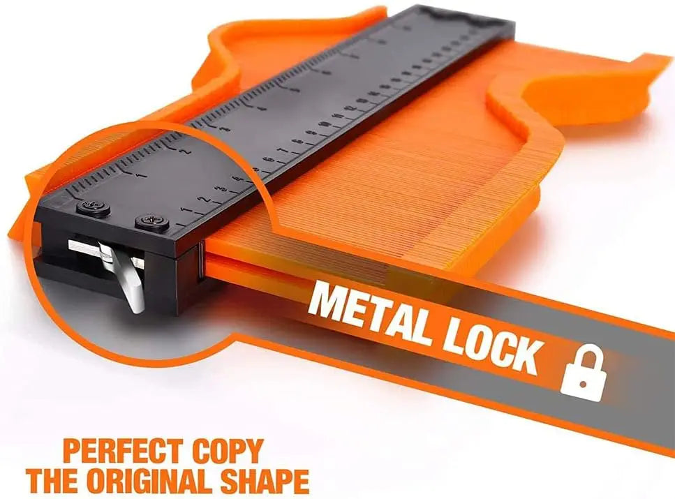 10 Inch Contour Gauge with Lock Duplicator Template Tool,Ultra Wide Measure Rulers Tool for Shape Corners & Woodworking Tracing Qme