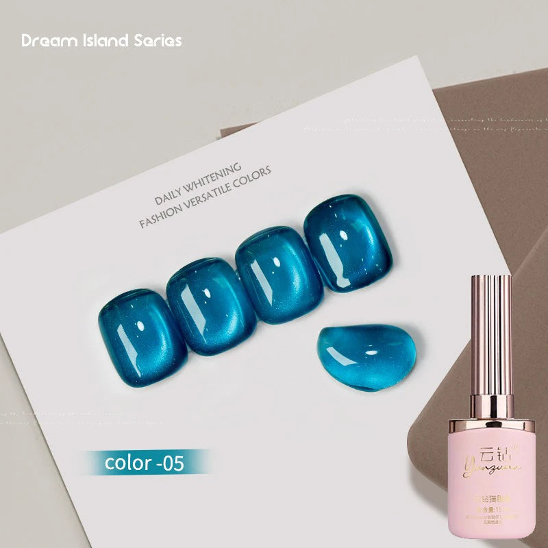 36 Colors Cat Eye Gel Polish Set, 15ml Magnetic Soak Off UV LED Gel Nail Kit, Fine Nano Pigment Shimmer Nail Art Manicure Qme 05