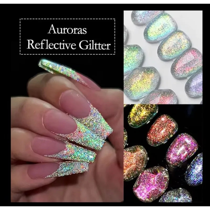Diamond Nail Powder Supplies Reflective Glitter Sequins Sparkly Flash Qme