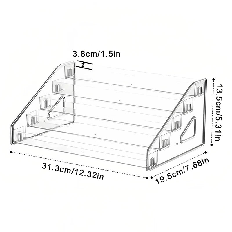 Multi-layer Clear Acrylic Nail Polish Display Stand Plastic Storage Qme 5 layers