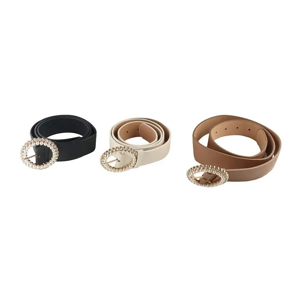 Elegant Vintage Fashion Retro Round Buckle Pu Leather Korean Belt Qme