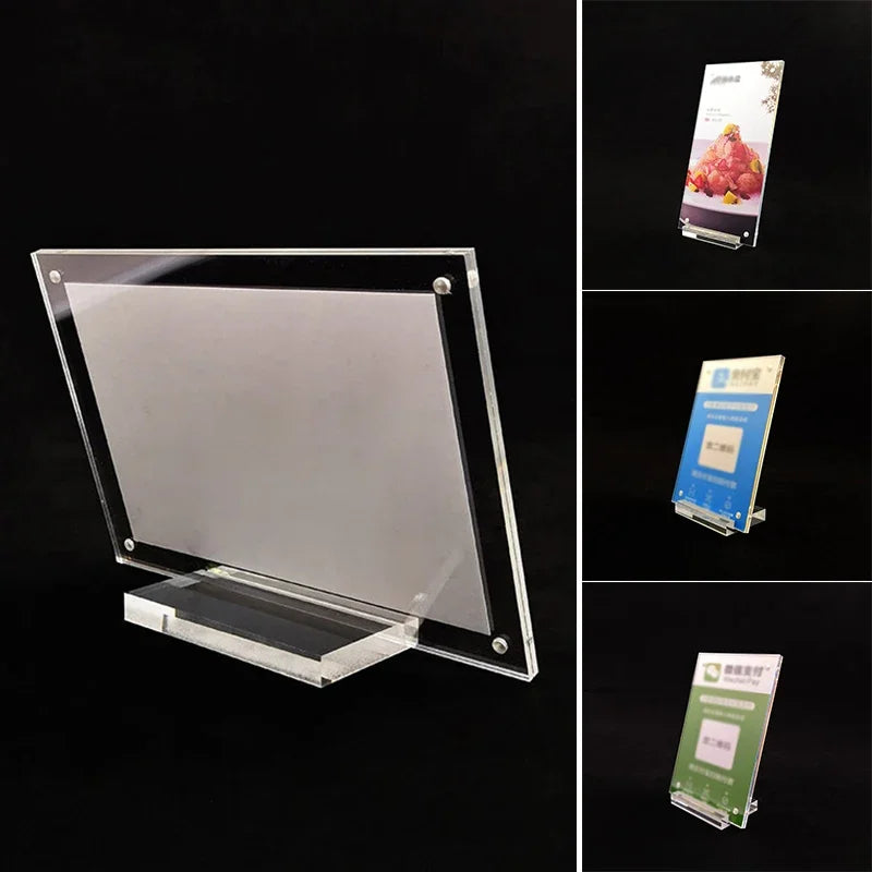 Photo Frame With Base Acrylic Display Stand Table Card Sign Card Display Stand Photo Frame For Wedding Picture Frame Home Decor Qme