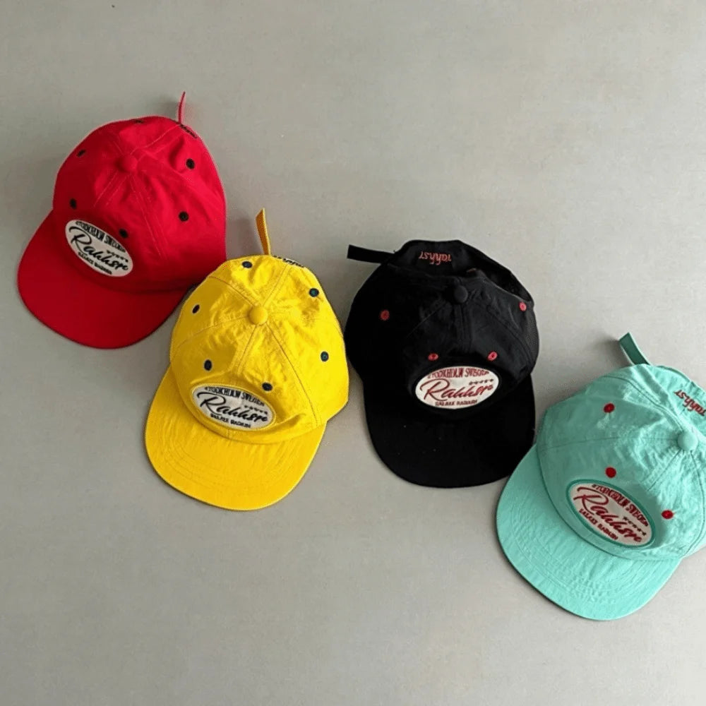 Breathable Quick-Drying Baseball Cap Embroidered Letters Sun Protection Lightweight Duckbill Cap Versatile Wear Flat Brim Qme