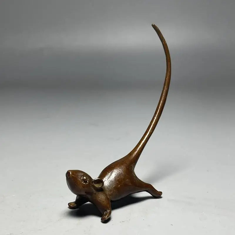 Copper Rat Ornament Home Decoration Accessories Long Tail Mouse Qme