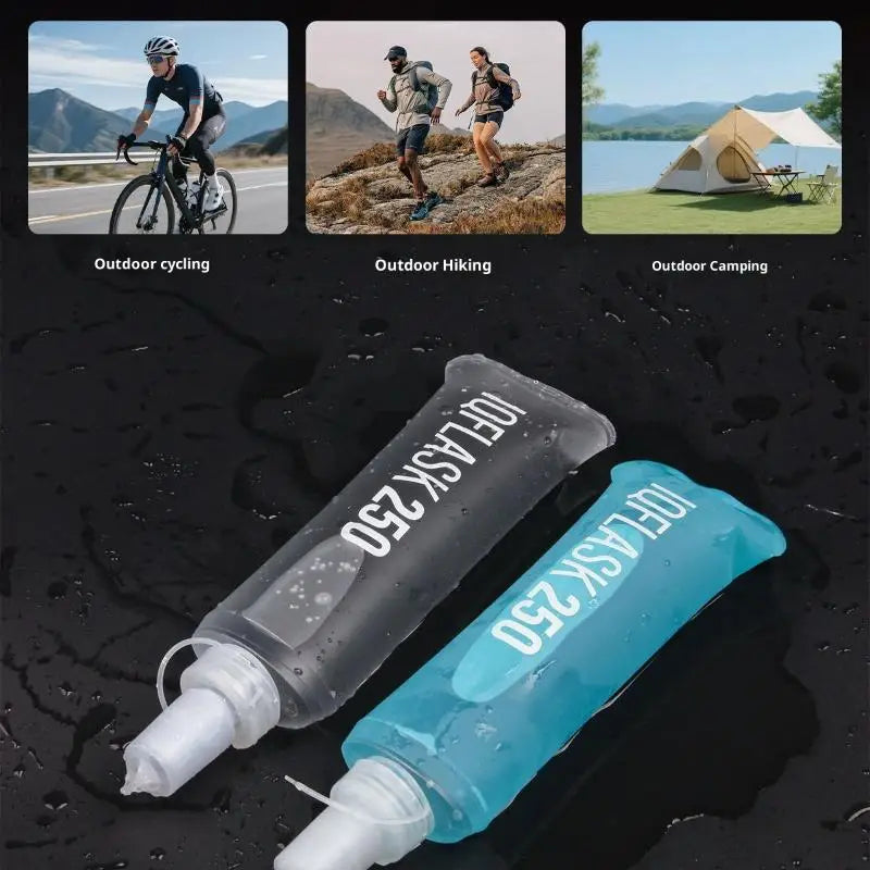 Folding Water Bottle TPU Collapsible Soft Flask Outdoor Sport Hiking Qme