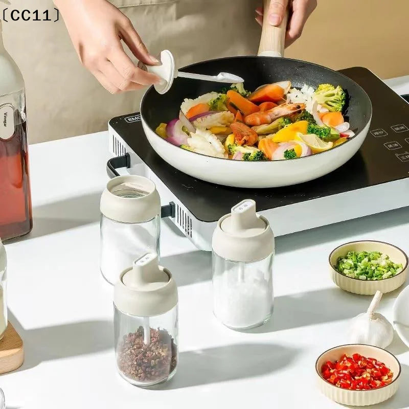 Oil Bottle Moisture-proof Lid Spoon Pepper Jar Salt Shaker Qme