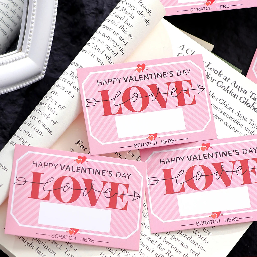 2Pcs/10Pcs/20Pcs Scratch-Off Love Coupons Couple Scratch Off Cards Valentine's Day Wedding Anniversary Creative Gifts Qme