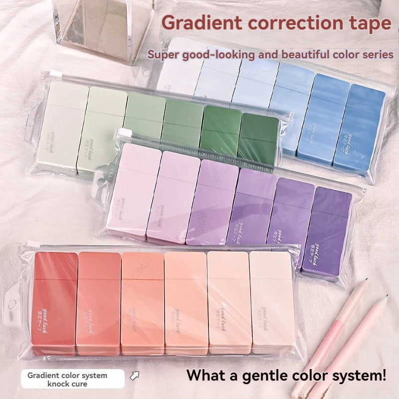 6Pcs High Appearance White Correction Tape Fast Clean Smooth Writing Tear Resistant Correction Tape Office School Stationery Qme