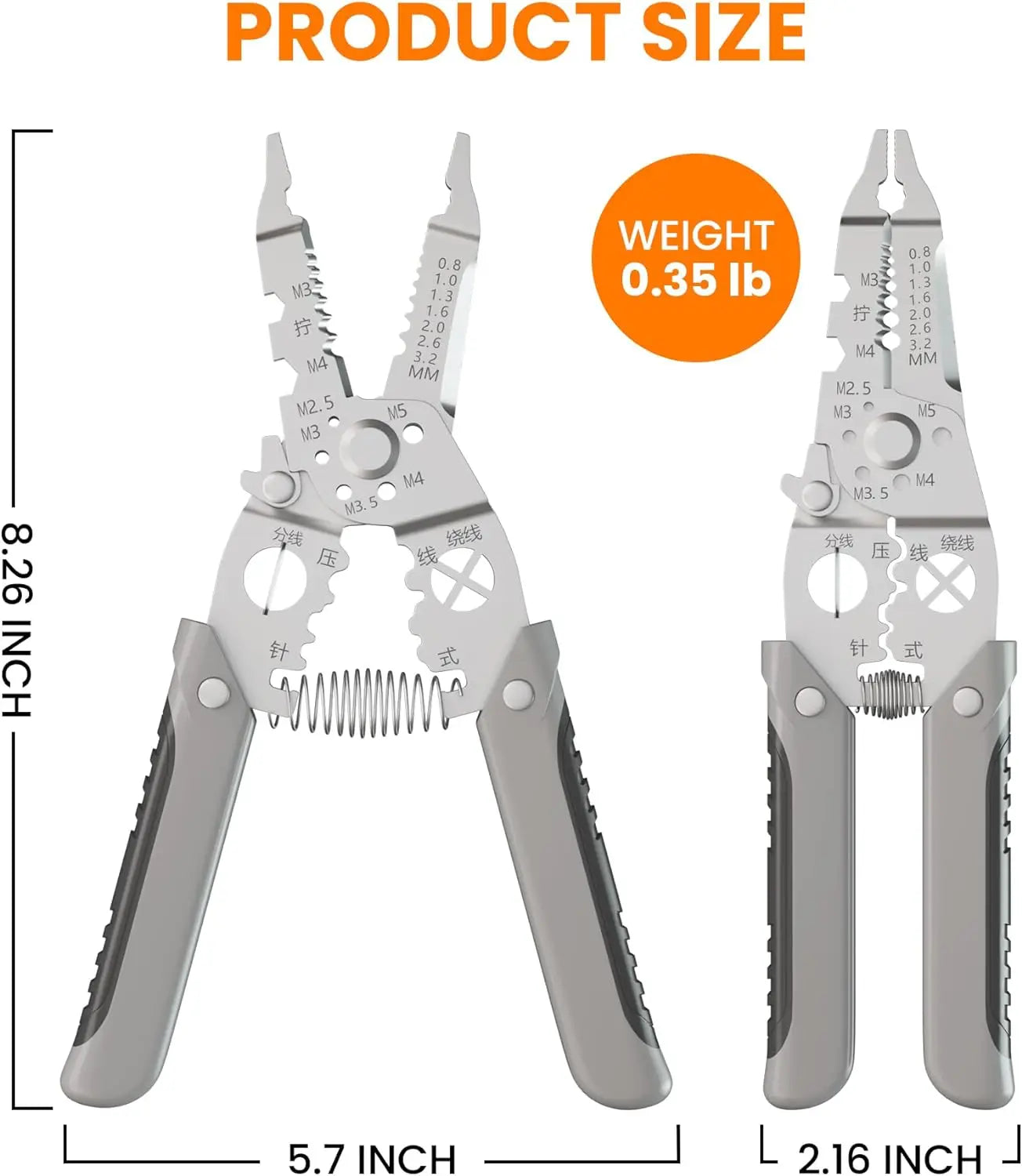 Multifunctional Wire Stripper Crimper Cable Cutter Plier Electrical Wire Stripping Tool, Self Adjusting Wire Stripper Crimping Qme