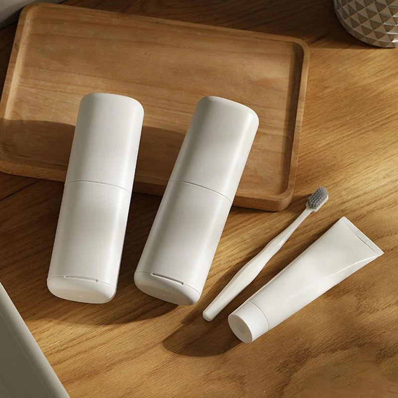 Portable Travel Toothbrush Holder Toothpaste Container Traveling Qme