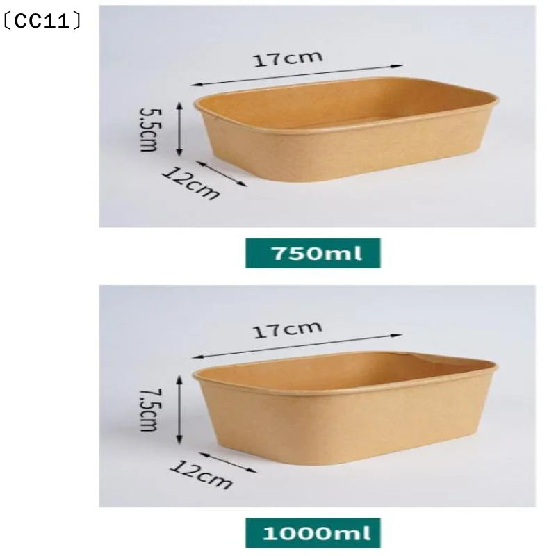 Disposable Lunch Box Kraft Paper Square Fast Food Packing Boxes Bowls Qme