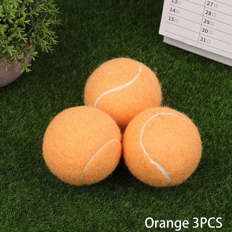 1 Ladies Beginners Durable Practice Tennis Ball Balls Wear-resistant Qme 3PCS Orange