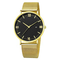 Ultra Thin Men Watch Magnetic Bracelet Quartz Watch Calendar Men Slim Mesh Steel Waterproof Sport Watch Black Relogio Masculino Qme Gold Black