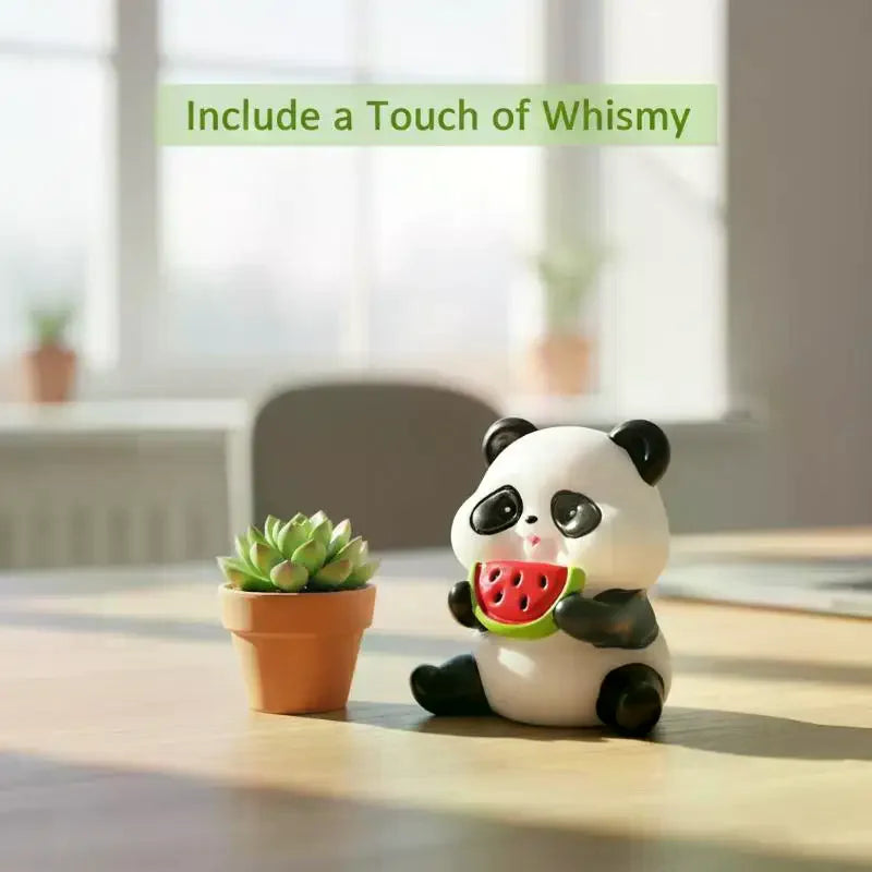 Cartoon Mini Panda Figurines Micro Landscape Ornaments DIY Terrarium Bonsai Dollhouse Garden Decor Crafts Qme