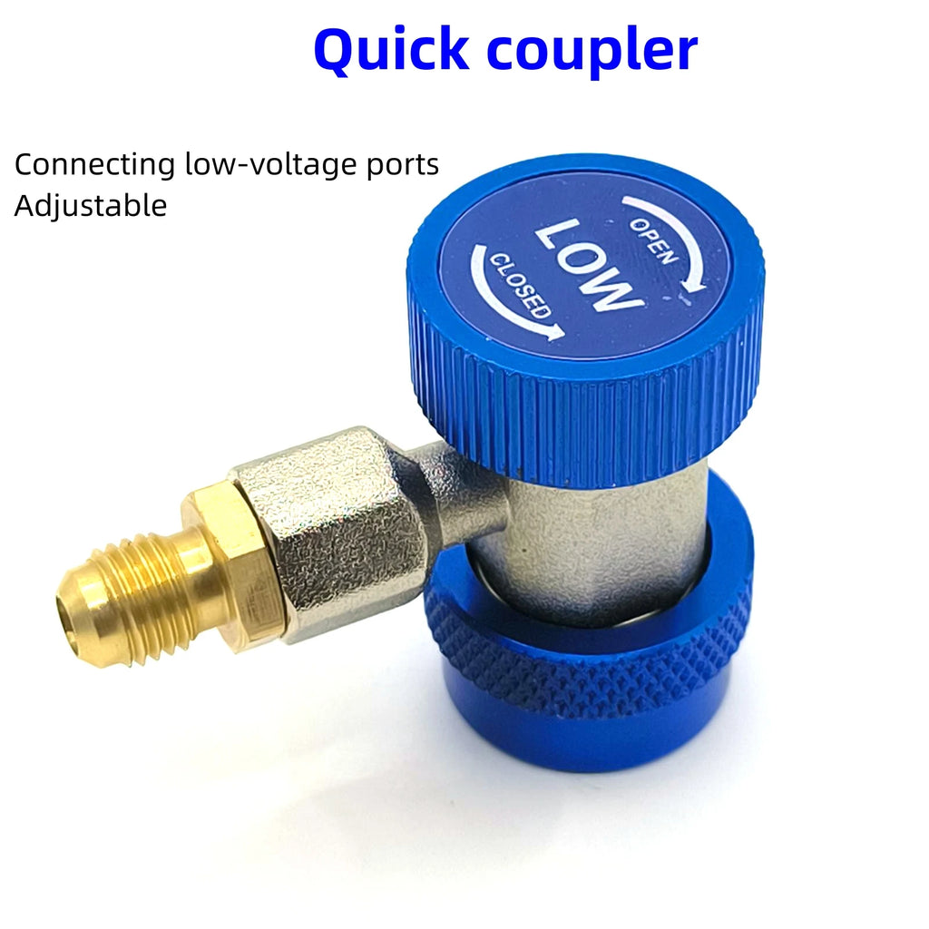 Car A/C Oil/Dye Injector 30Ml 1Oz with Low Side Quick Coupler Adapter 1/4 Air Conditioning Automotive Oiler Injection Syringe Qme