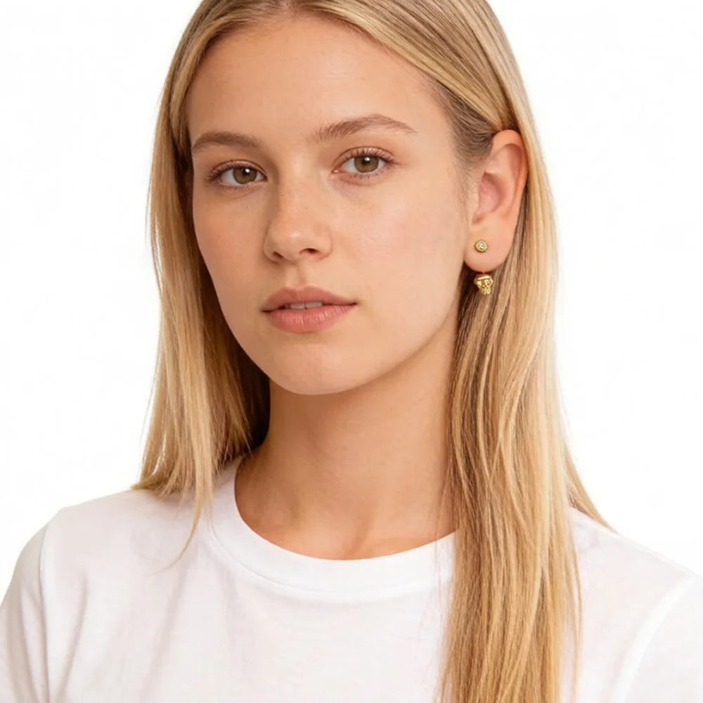 Ear Jackets Skull Stud Earrings Europe Style Fine Jewerly For Women Vintage Gift In Pure 925 Sterling Silver Qme
