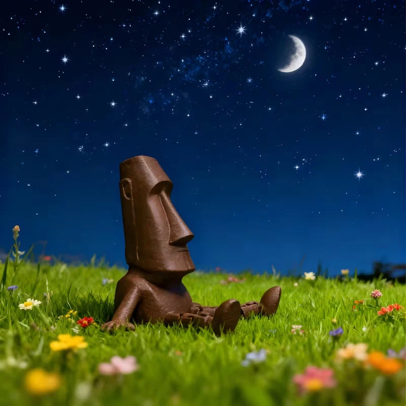 Island Moai Ornament Movable Joints Collectible Figurine Home Desk Qme