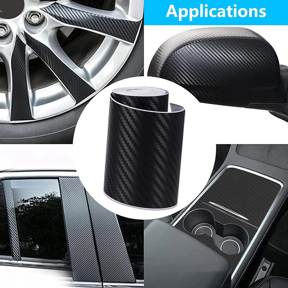 3-10cm Width Carbon Fiber Automotive Tape Car Door Edge Guards Door Sill Protector Anti Collision Film Scratch Cover Strip Tape Qme