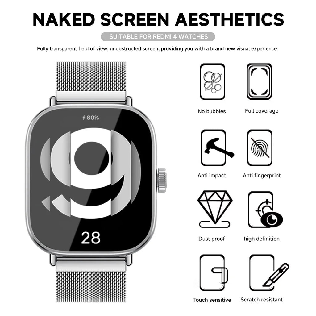 Tempered Glass for Xiaomi Redmi Watch 5 Active Smart Watch Screen Protector Anti-Scratch for Mi Redmi Watch 5 4 Prottiecve Film Qme