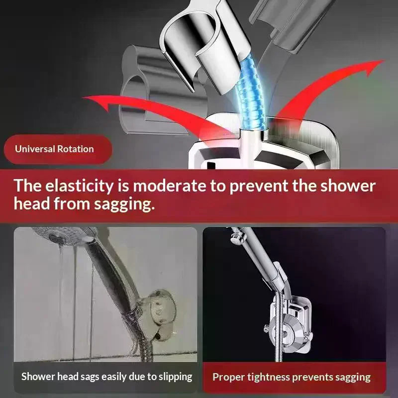 No Drill Adjustable Shower Head Bracket Universal Wall Mounted Holder Qme