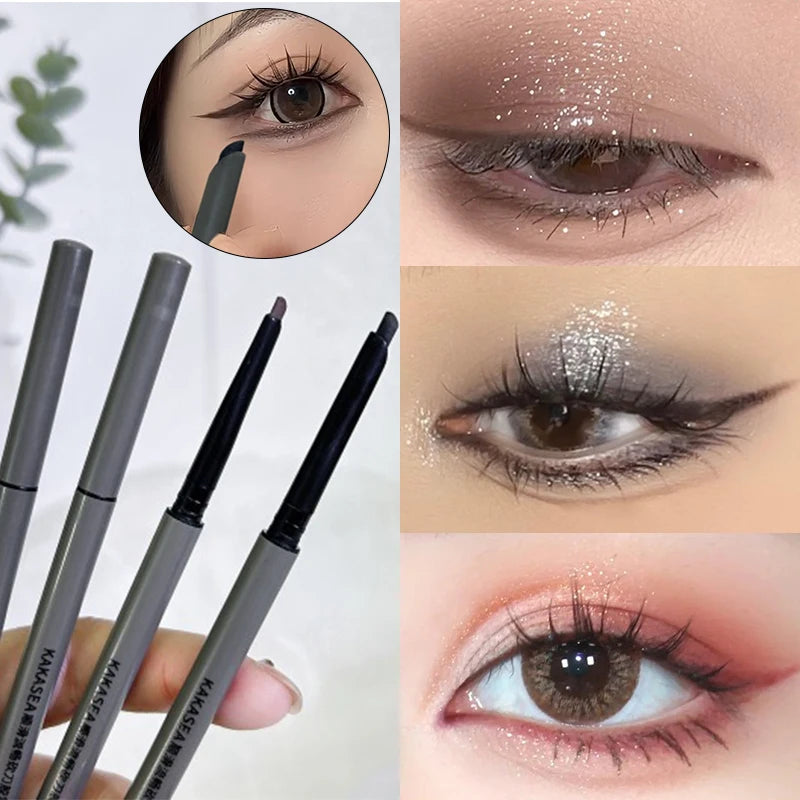 Smooth Gel Eyeliner Pencil Easy Application Natural Look Liner Waterproof & Non Smudging Formula 3 Colors Black Brown Wine Red Qme
