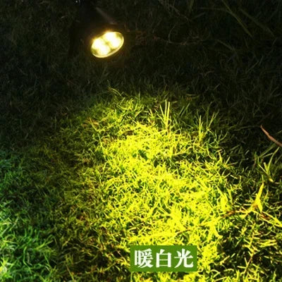 Outdoor Solar Spotlights Ground-plugged Lawn lamp LED 4Bulbs IP65 Waterproof Garden Stone Decorative Lamp tree-expanding light Qme Warm light