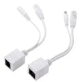 ‌10-Pack Waterproof PoE Splitter 100/1000Mbps 48V Input 12V Output RJ45 for Security Systems Qme White