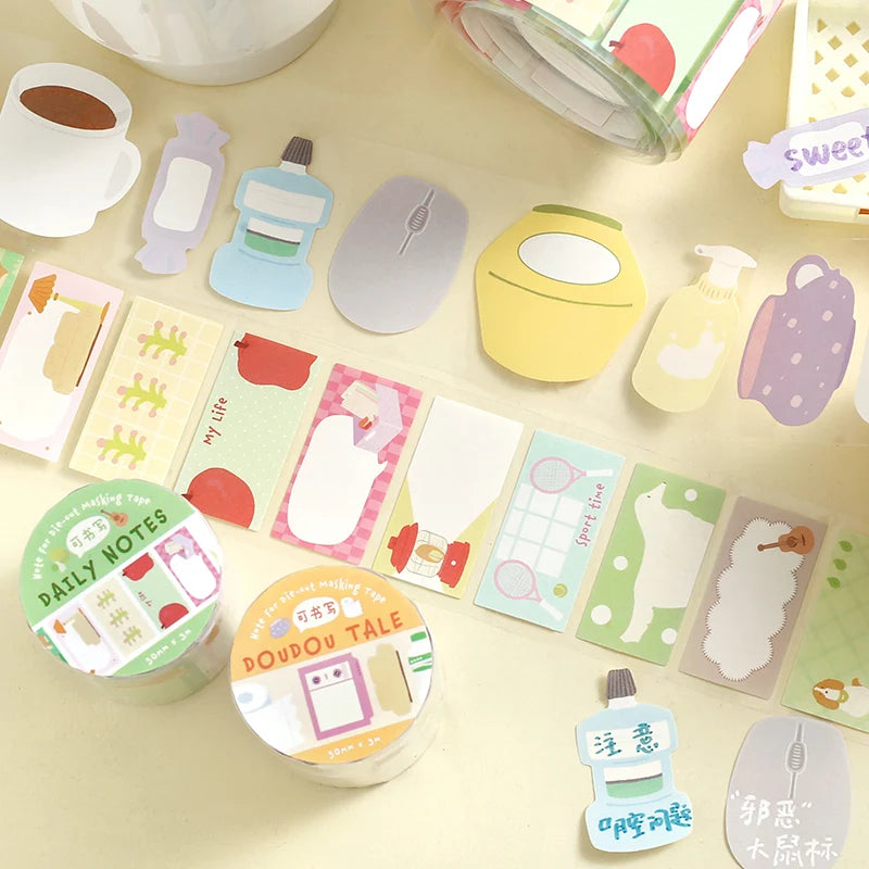 Kawaii Cartoon 50mm*3m PET Tape - Creative Masking Tapes for Journaling Gadget Wrapping Collage Scrapbooking School Statione Qme