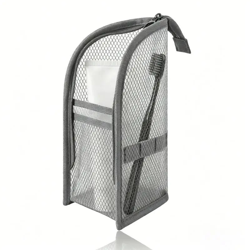 Travel Cosmetic Bag PVC Waterproof Large Capacity Storage Toiletries Qme Gray