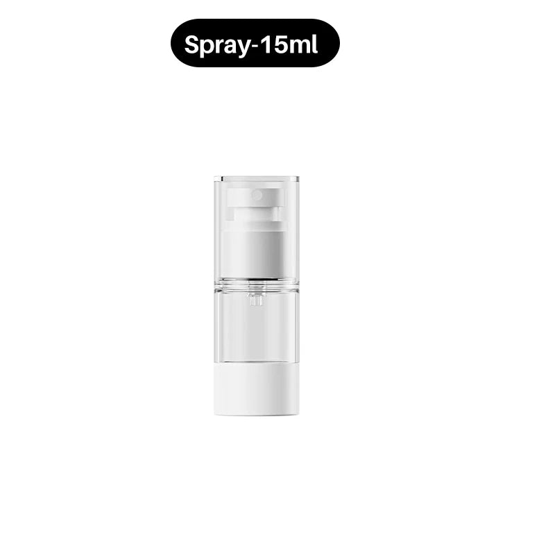 15-100ml Airless Pump Bottles Clear Refillable Vacuum Bottle Set Travel Portable Lotion and Spray Dispenser Cosmetic Containers Qme 15ml-Spray Bottle