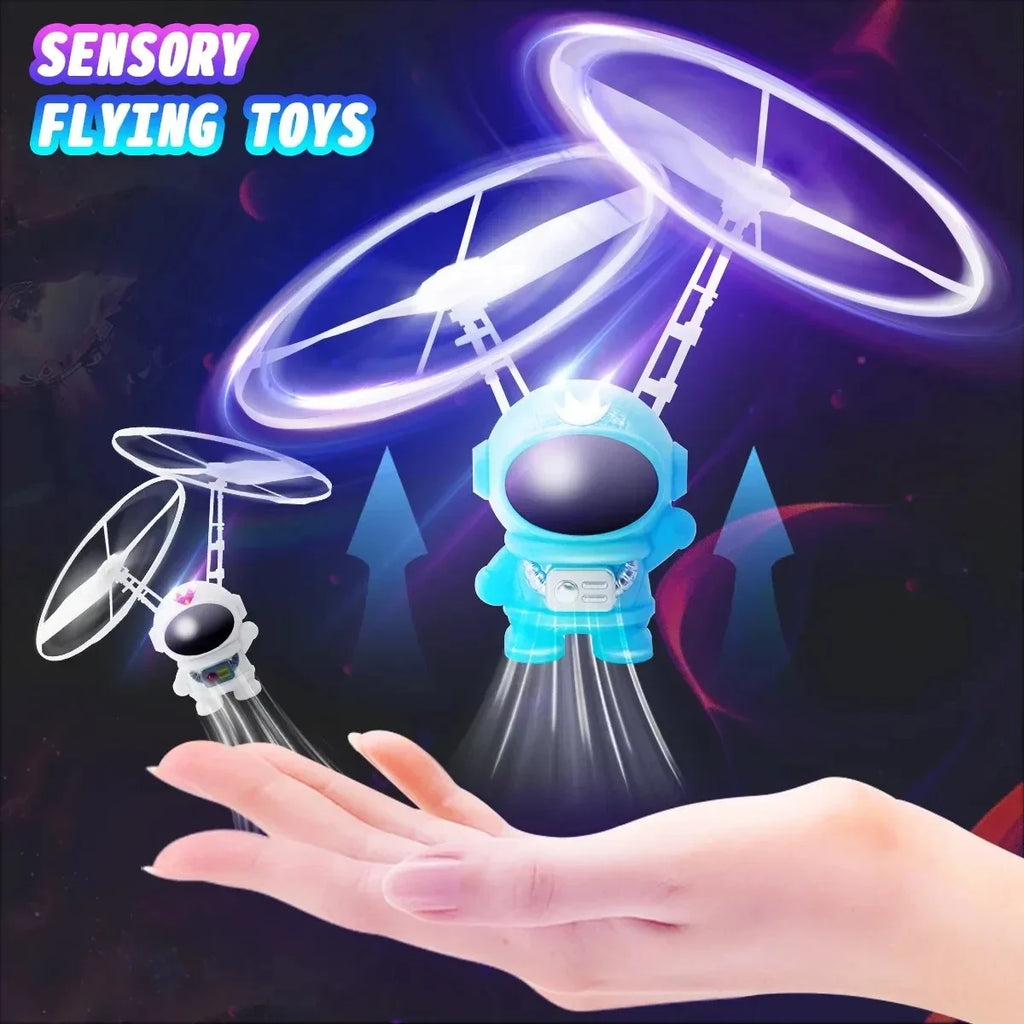 Creative Mini Astronaut Drone Cartoon Spaceman Flying Robot Toys with USB Charging Hand Control Helicopter Kid Boy Christma Gift Qme