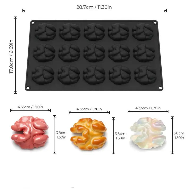 Pecan Nuts Design Silicone Chocolate Mold Food Grade Mousse Cake Qme A6