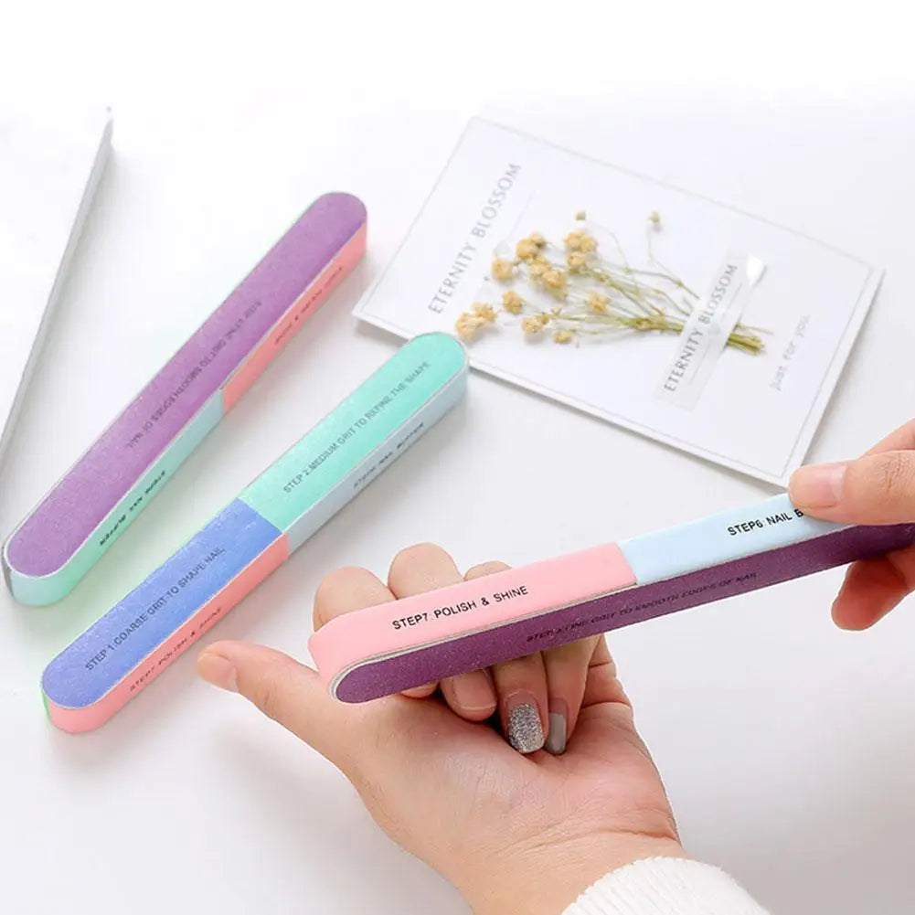 Professional Nail File Nail Buffers Blocks For Natural Nails Shine Smoother Upgrade Seven Steps Polisher Fingernail Files Buffer Qme