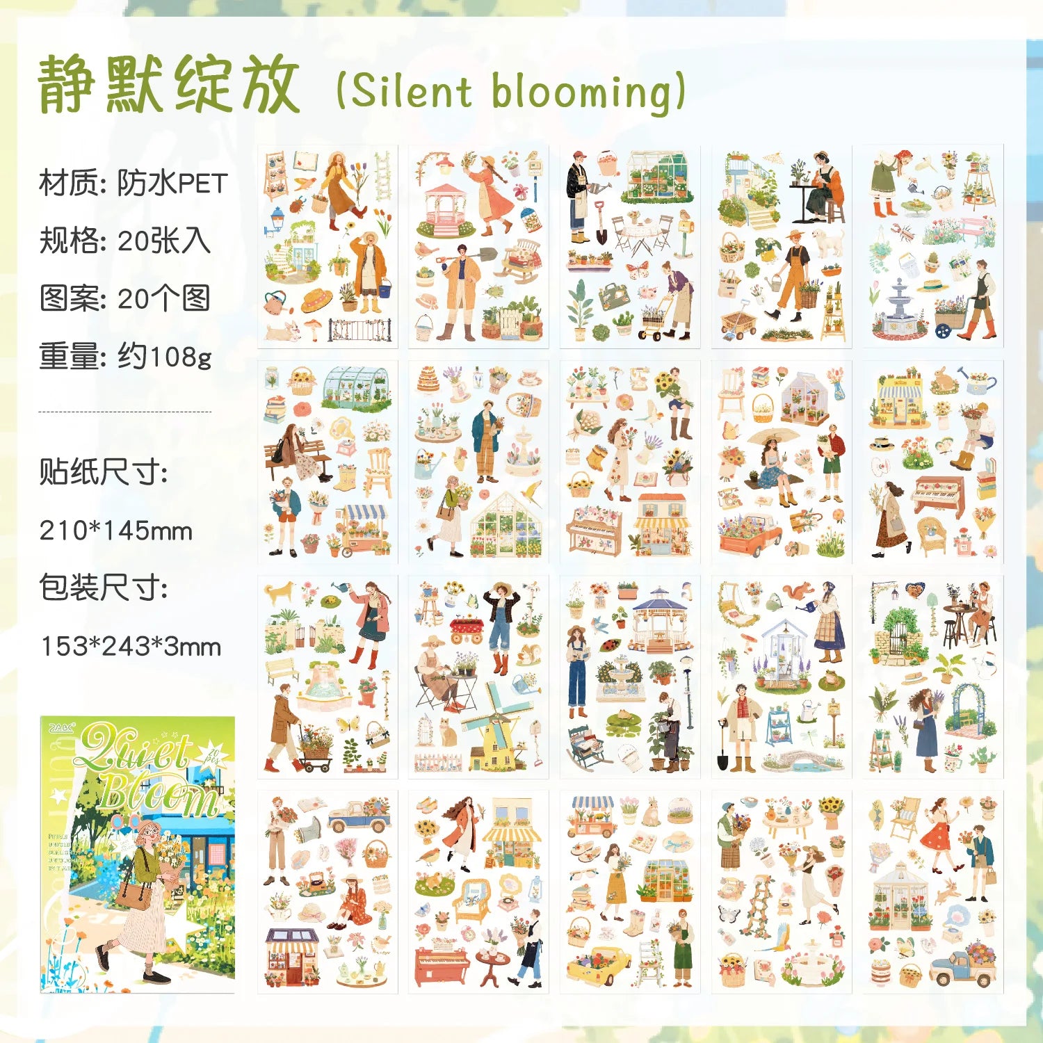 TIANZI 20pcs Cartoon Die Cut Stickers for Journal Planner DIY Scrapbooking Korean Stationery Stickers Decorative Laptop Student Qme B