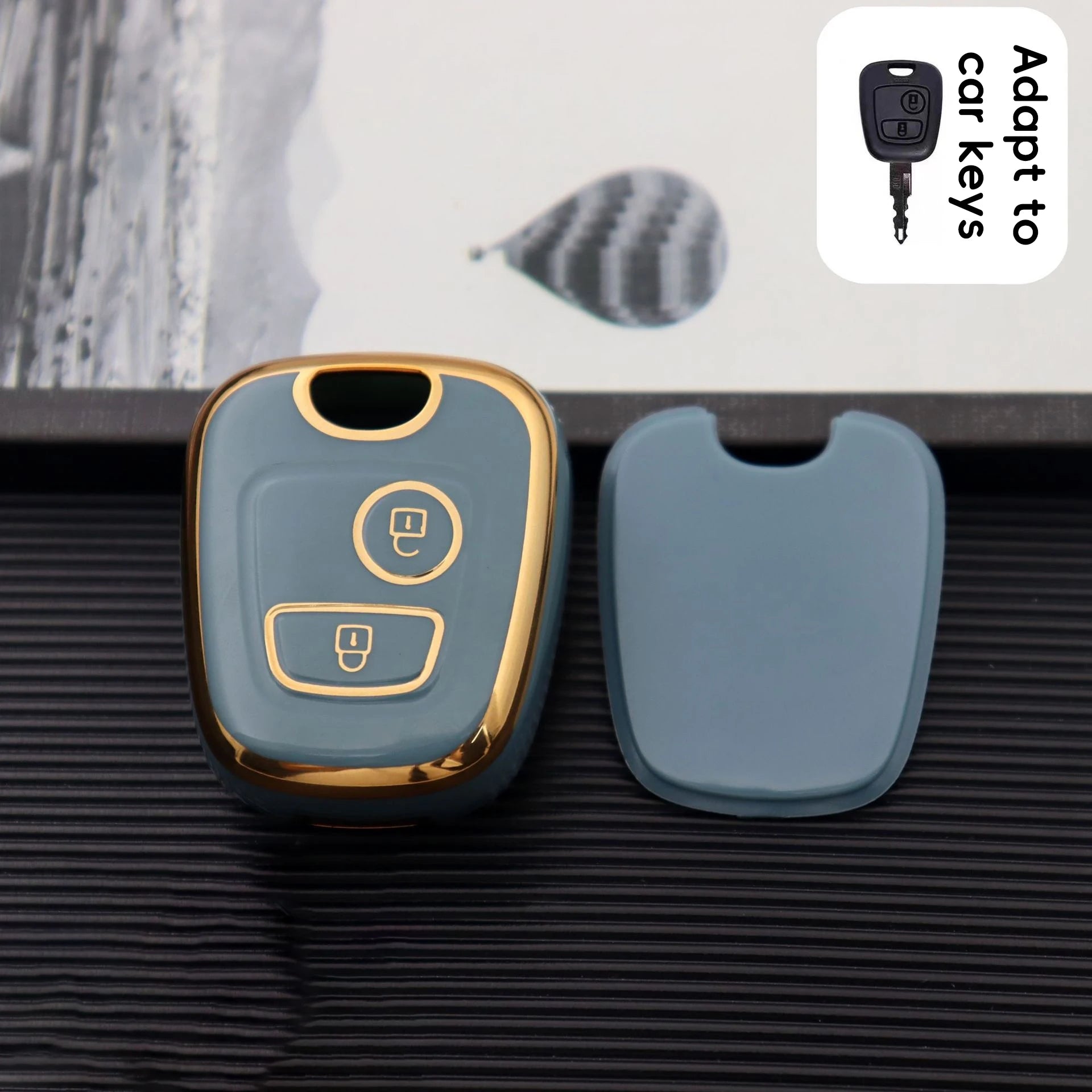 Car Remote Key Protection Case Suitable Smart Chain Cover Logo 307 Qme Blue