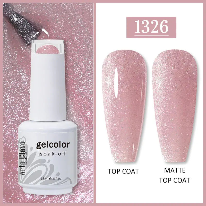 Arte Clavo 99Colors Gel Nail Polish Purple Glitter Sequins Manicure