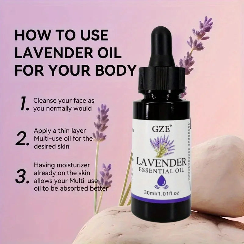 GZE Lavender Essential Oil - Natural Lavender Essential Oil for Light Beige and HairCare, DlY & Diffuser, Premium Essential Oil Qme