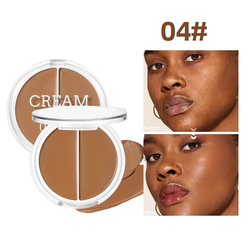 QIBEST Cream Foundation Full Coverage Long Lasting Waterproof Concealer Anti Dark Circle Freckle BB Cream Brighten Makeup Base Qme 04