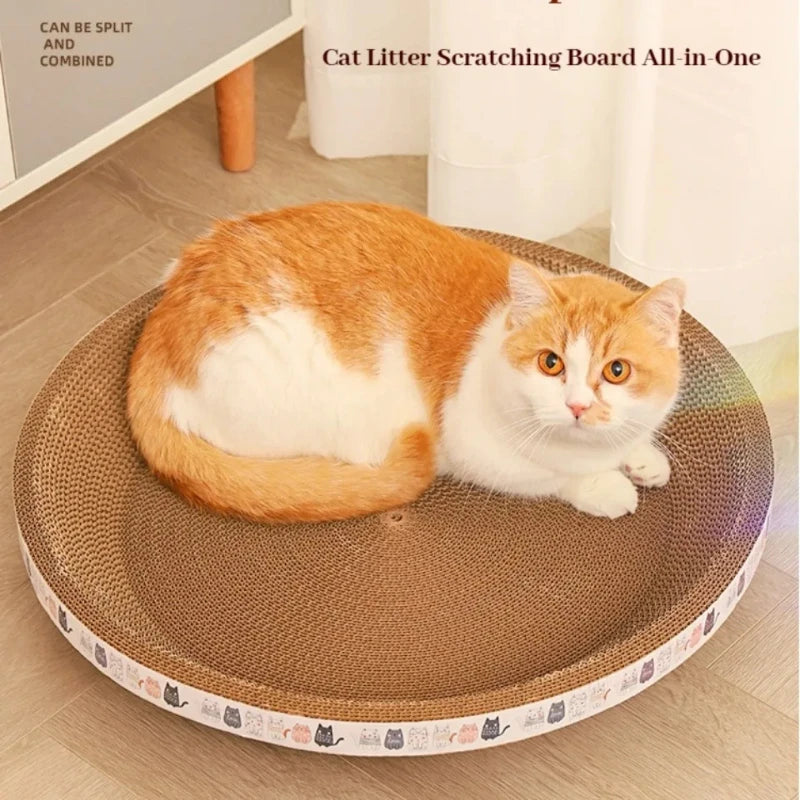 B Corrugated Cat Scratching Post with Catnip Wear-resistant Scratch-resistant Cat Bed Scratcher Sofa Protector Cats Furniture Qme
