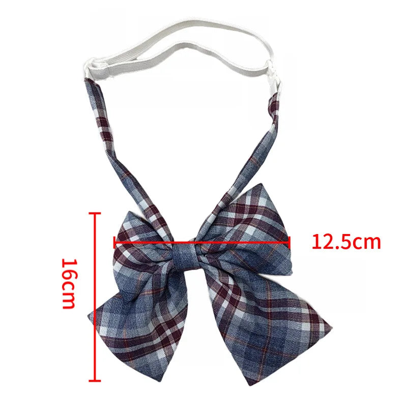 Cute Ladies Bowtie Fashion Butterfly College Plaid Check Bow Tie Qme