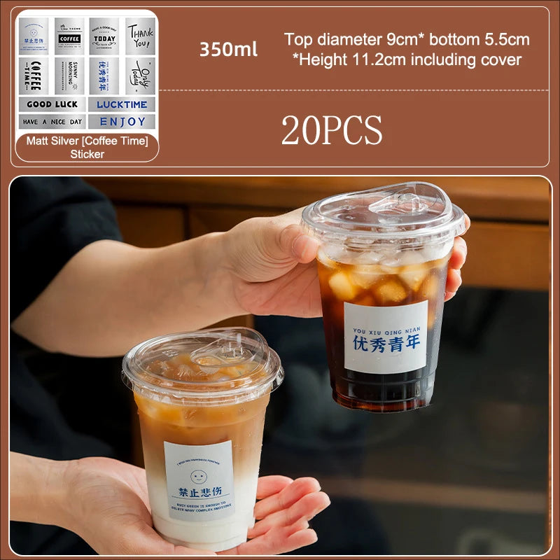 Disposable Coffee Cup Transparent Thickened Milk Tea Lids Suitable Qme 3