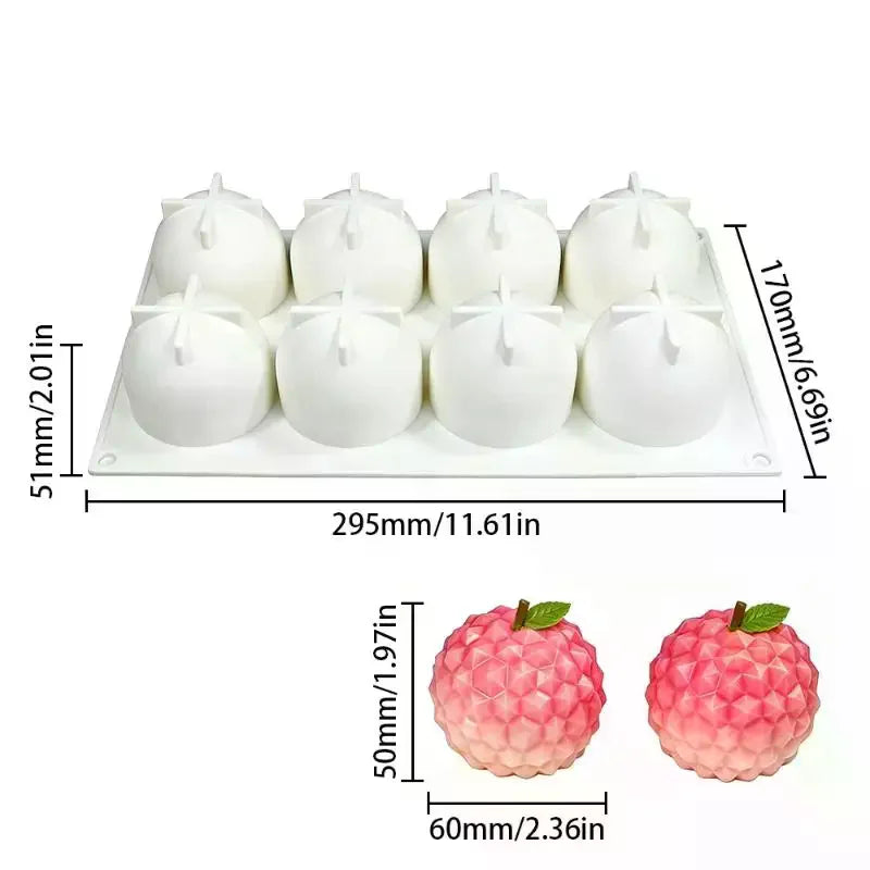 Litchi Shaped Mousse Cake Silicone Mold Chocolate Pudding Dessert French Pastry Baking Mold Creative DIY Candle Mold Qme