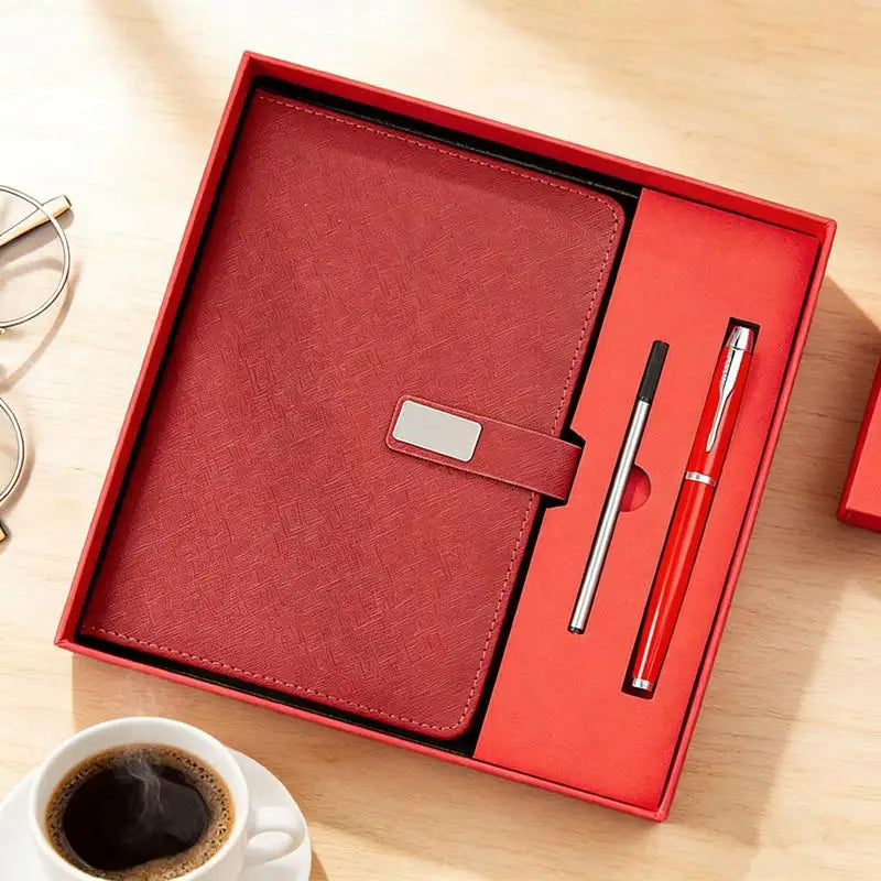 Deluxe PU Leather Corporate Includes Notebook Stylus Pen Refill Qme