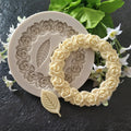 1 PC Rosette Leaves Silicone Mold Cake Diy Chocolate Mold Picture Frame Frame Sugar Baking Mold Molding Silicone Qme Beige