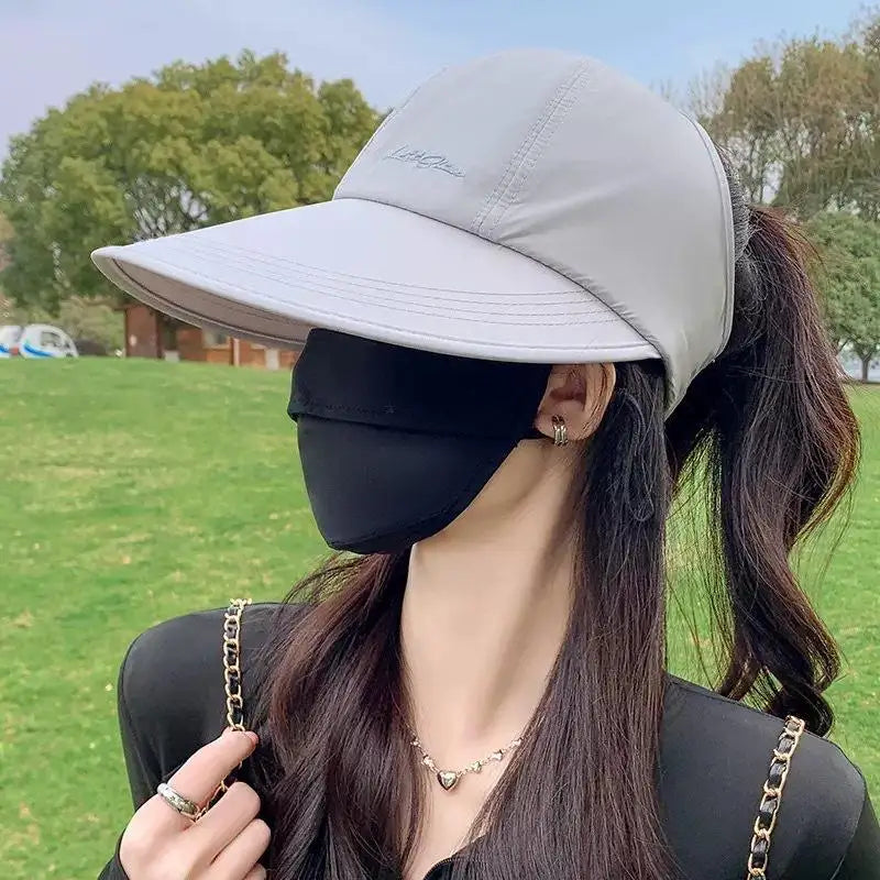 2026 Oversized Brim Sunscreen Hat Women Men Outdoor Baseball Cap Qme B one size