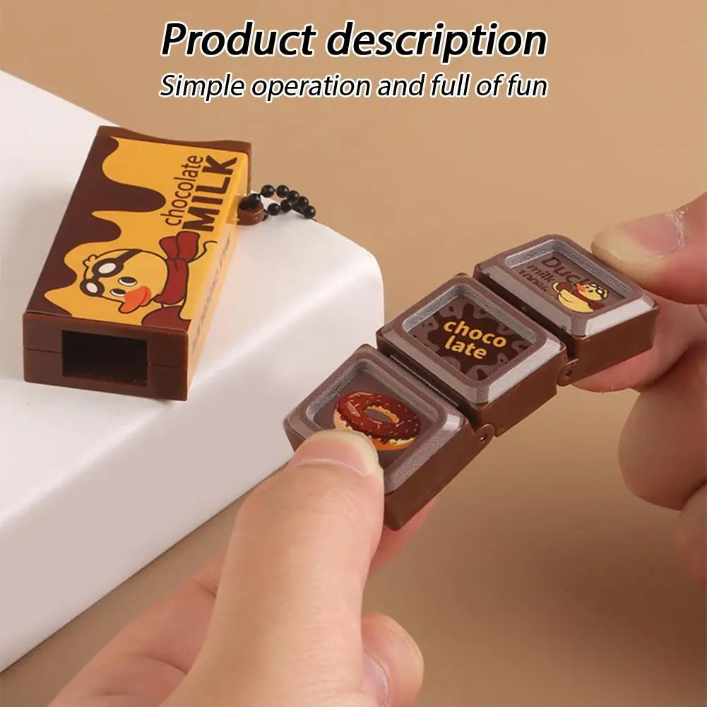 Fidget Toy Decompression Simulated Chocolate Stress Relief Keychain Qme
