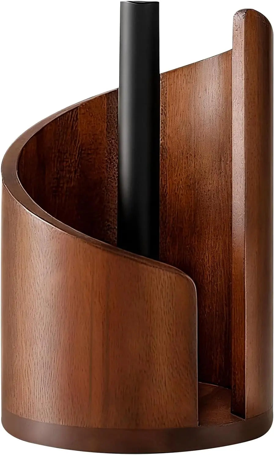 Farmhouse Countertop Tissue Holder Rustic Wood Decor Kitchen Qme Brown
